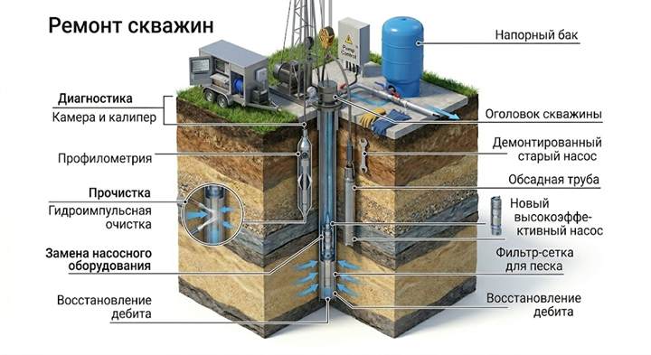 Ремонт скважин в Кизнере
